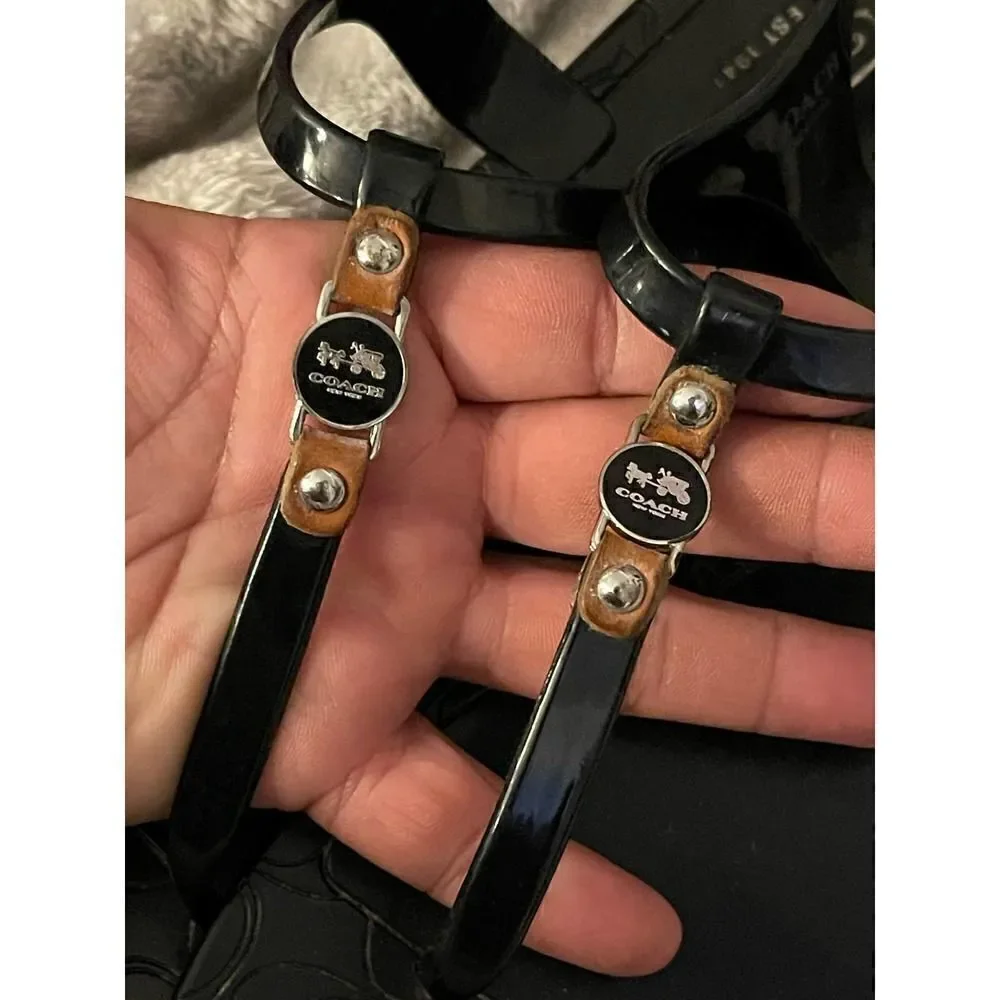 Sz 8 coach piccadilly black jelly sandals/shoes